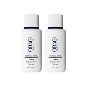 Obagi Nu-Derm Gentle Cleanser bottle closeup for a gentle daily cleanse.