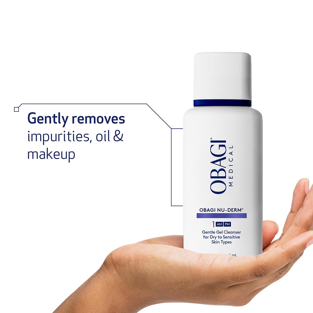 Obagi Nu-Derm Gentle Cleanser pump dispenser for easy daily cleansing.