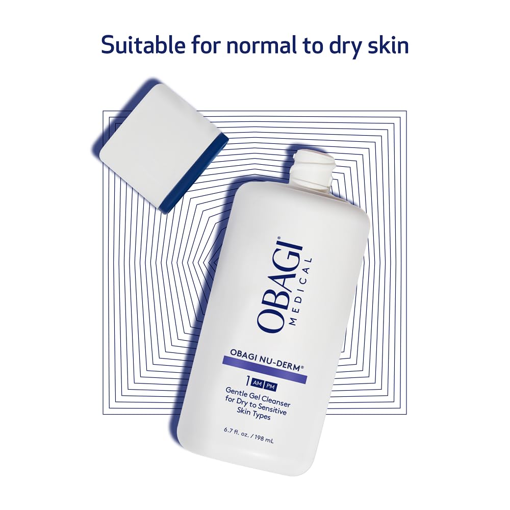 Obagi Nu-Derm Gentle Cleanser rinsing with water for a clean feel.