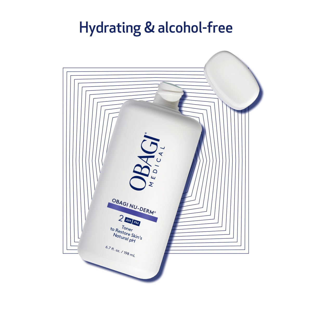 Obagi Nu-Derm Toner detailed label close-up highlighting alcohol-free formula.