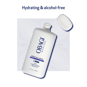 Obagi Nu-Derm Toner detailed label close-up highlighting alcohol-free formula.