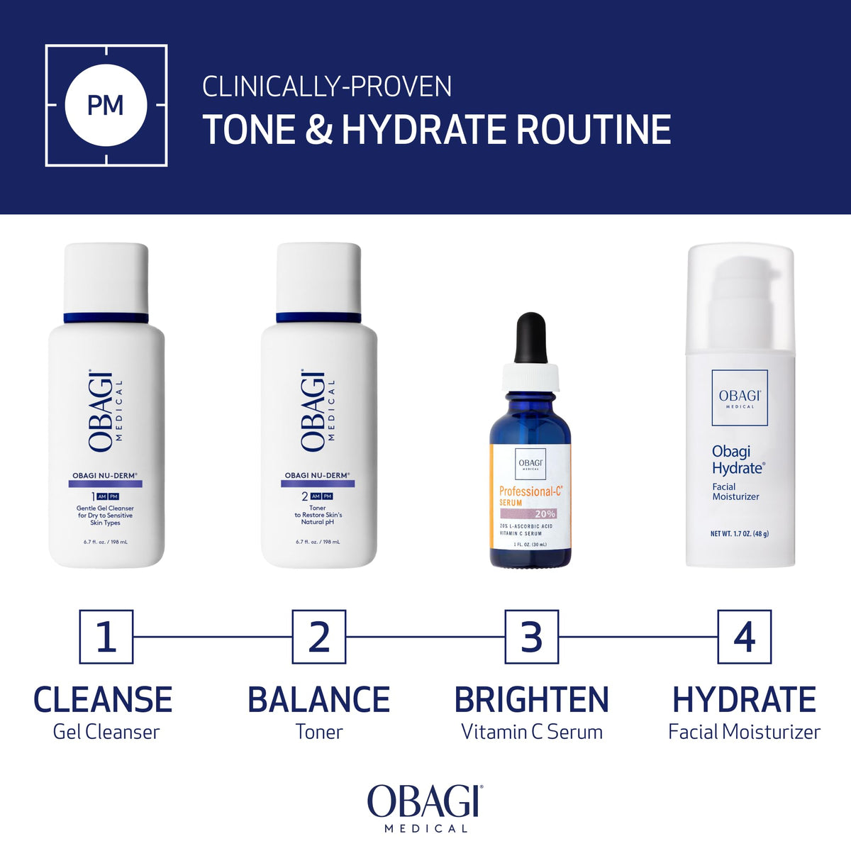 Obagi Nu-Derm Toner duo-pack display, convenient daily routine support.