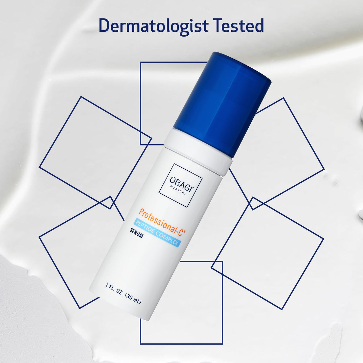 Obagi Professional-C Peptide Complex Serum packaging close-up highlights trust and premium quality