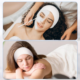 Obeoby 100-pack disposable headbands provides ample supply for routines.