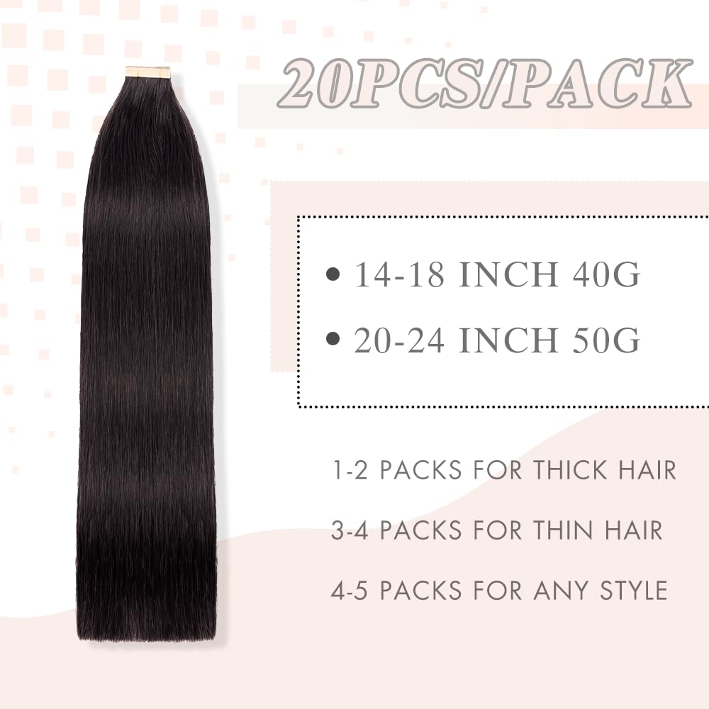 OBHD Remy tape-in extensions skin weft close-up for seamless blending.