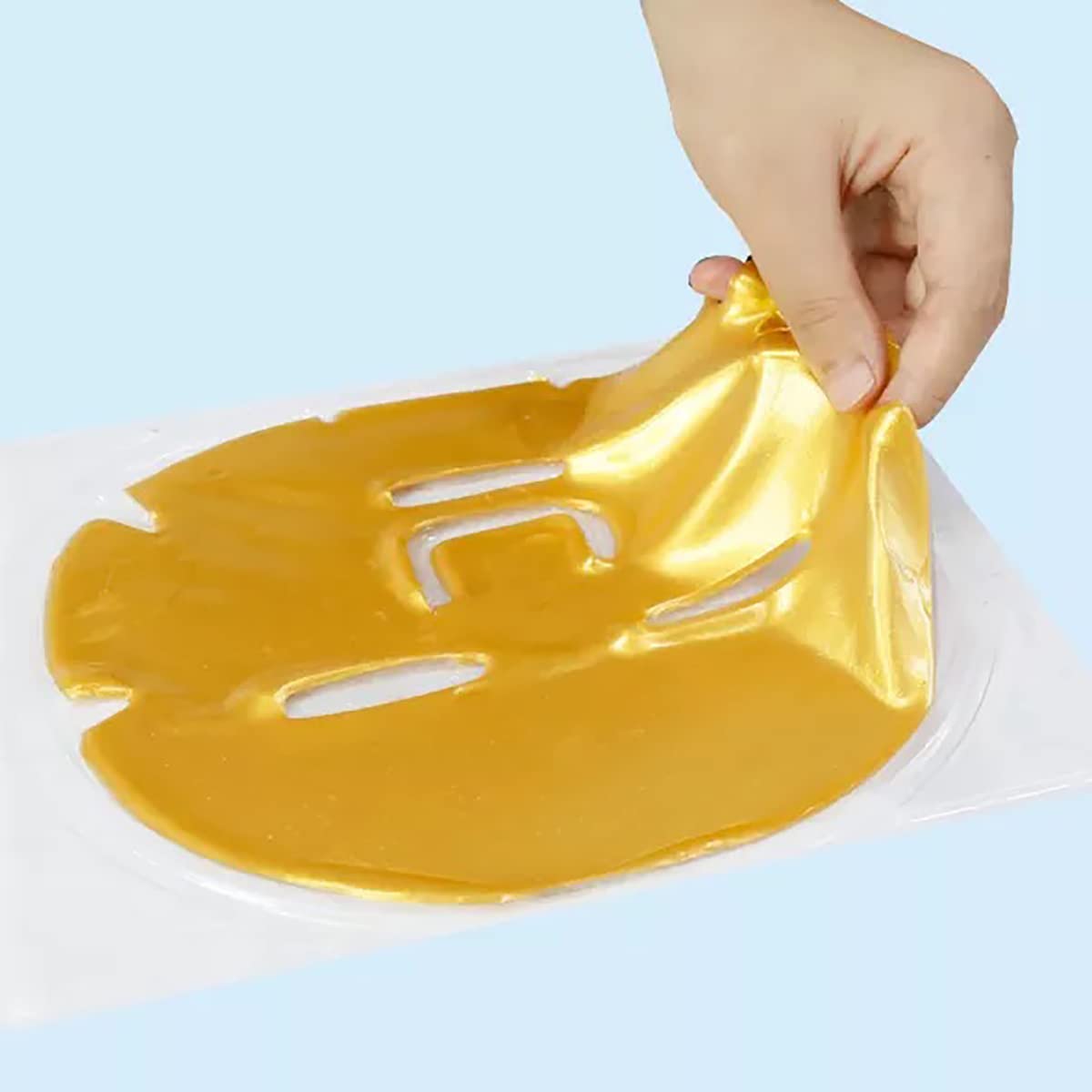 ObiPosay collagen mask application on face for refreshing, hydrated skin feel.