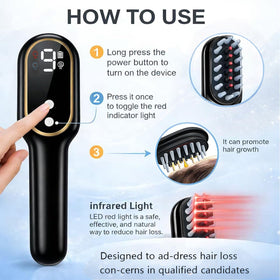 Obiredk Laser Hair Growth Comb in use on scalp for targeted treatment.