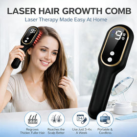 Obiredk Laser Hair Growth Comb side view highlighting portable design.