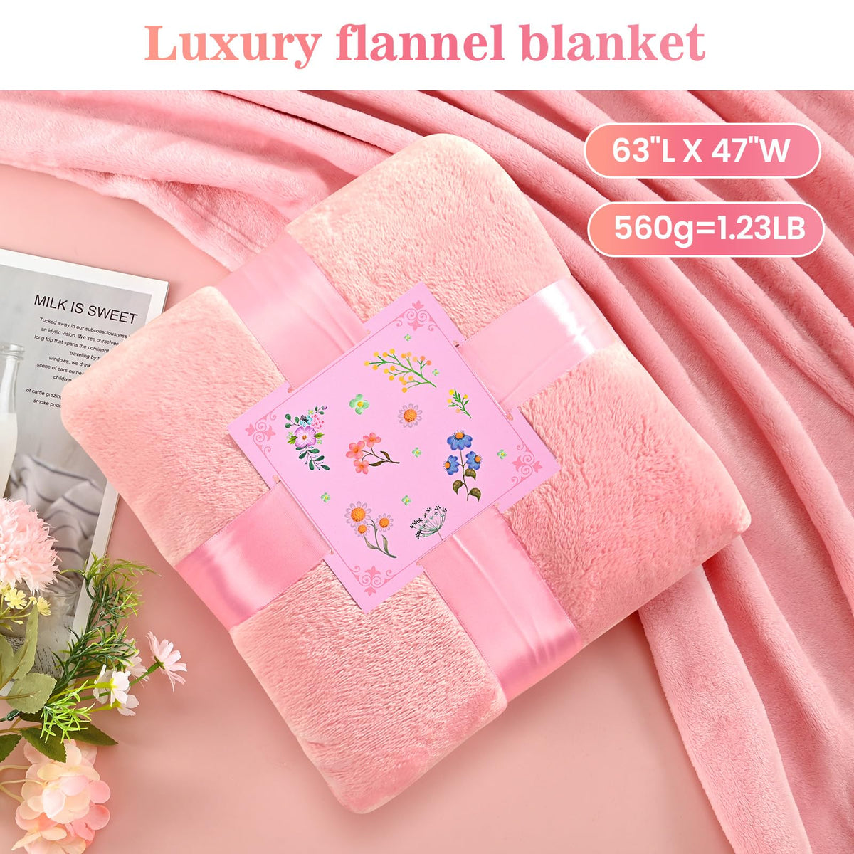 Obisesio plush-flannel blanket offering cozy warmth at home