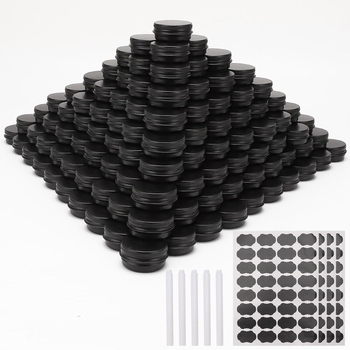OBKJJ 234 pack round tins with screw lids for easy storage and labeling