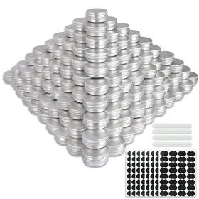 OBKJJ 234-pack round tins with screw lids, 15 ml each, ideal for DIY skincare trials.