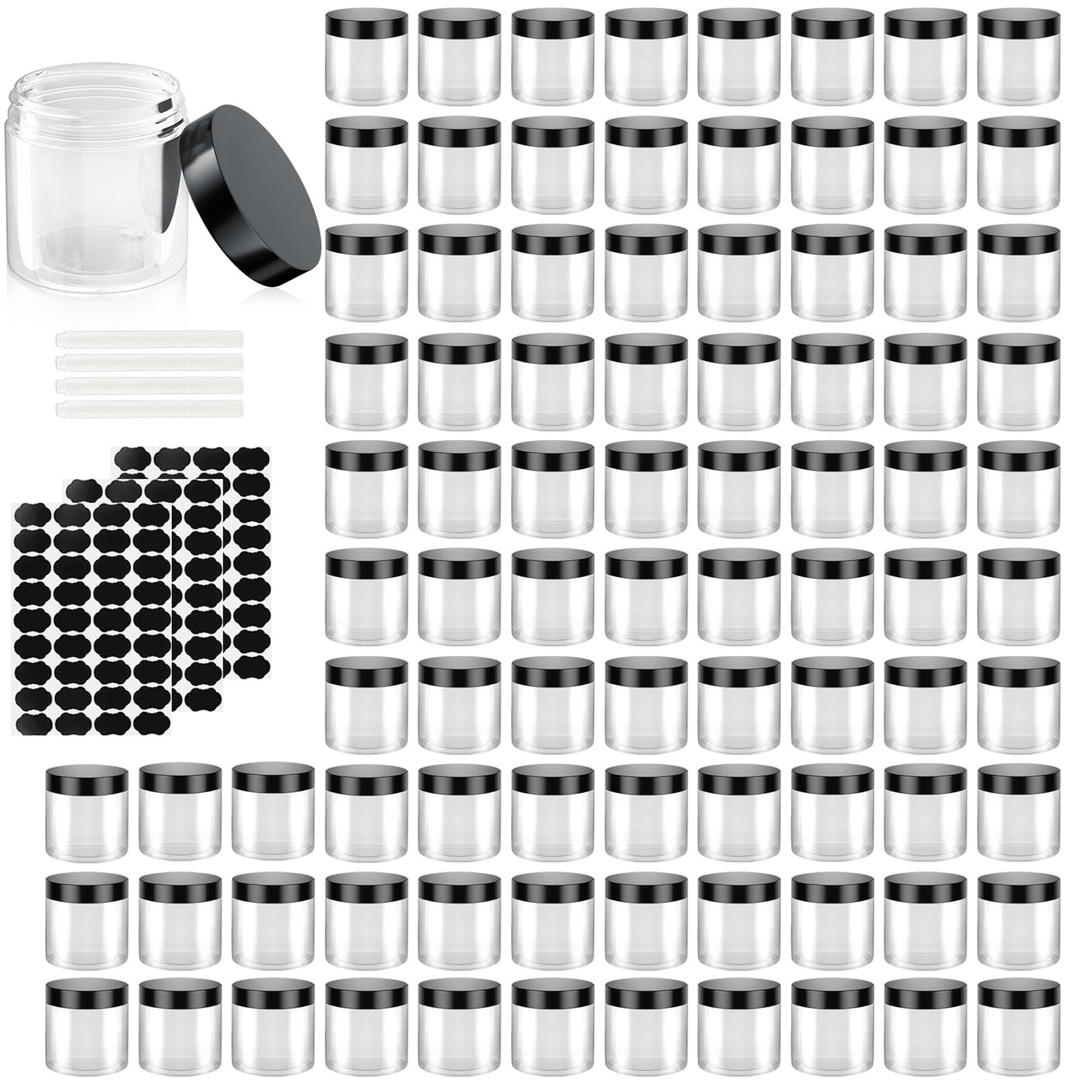 OBKJJ 90-pack clear containers with lids for organized travel storage