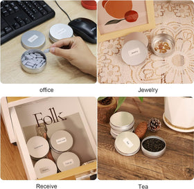 OBKJJ tin for food storage and sweet treats, compact and organized.