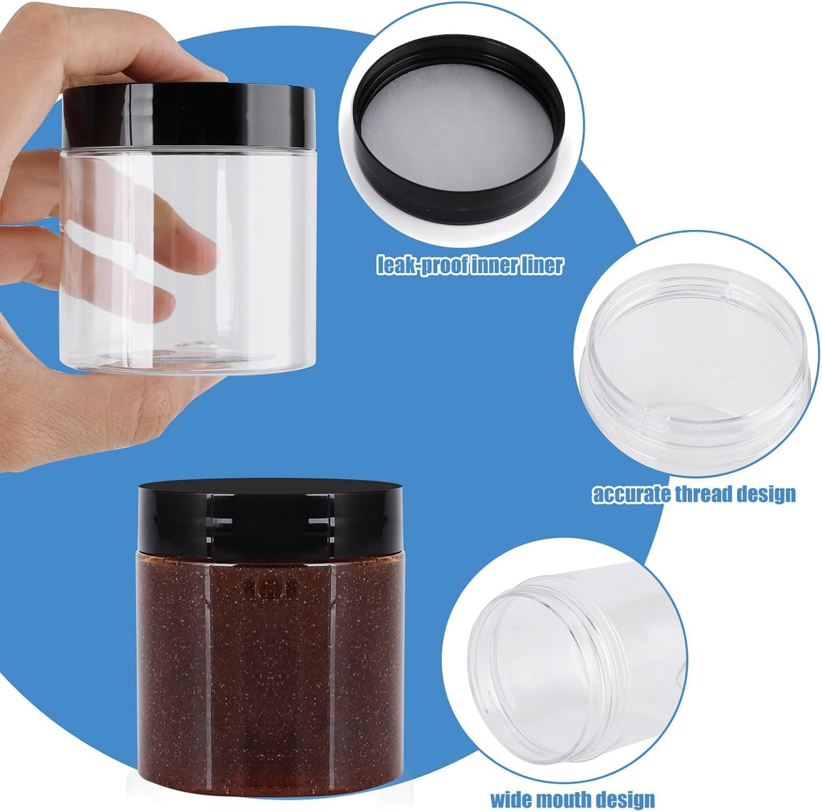 OBKJJ versatile containers for lotions, scrubs, makeup, and kitchen ingredients