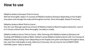 Applying Obliphica Professional Seaberry Mask to damp hair to boost manageability.