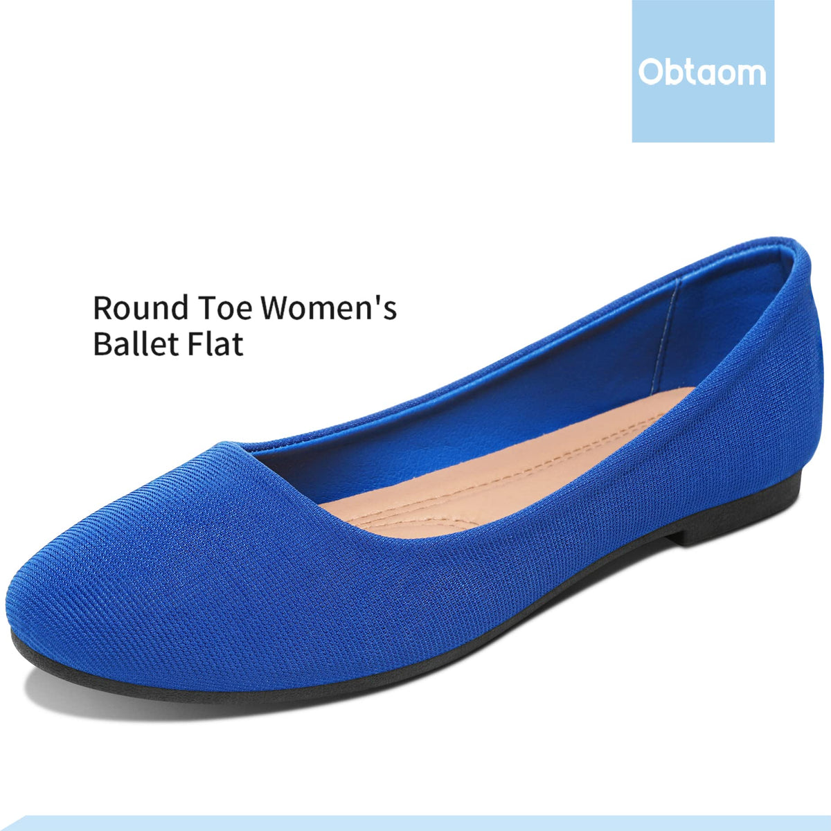 Obtaom round toe with flexible outsole allows easy walking.