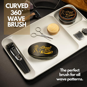Ocean View Deep Waves Pomade thumb indentations for comfortable long brushing sessions.