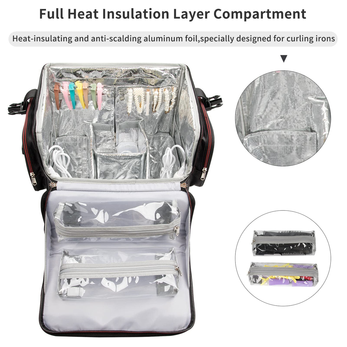 OCHEAL case detachable pouch on table for quick access during appointments.