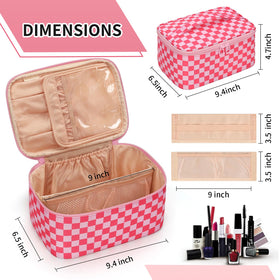 OCHEAL makeup bag back pocket and elastic sections for small items
