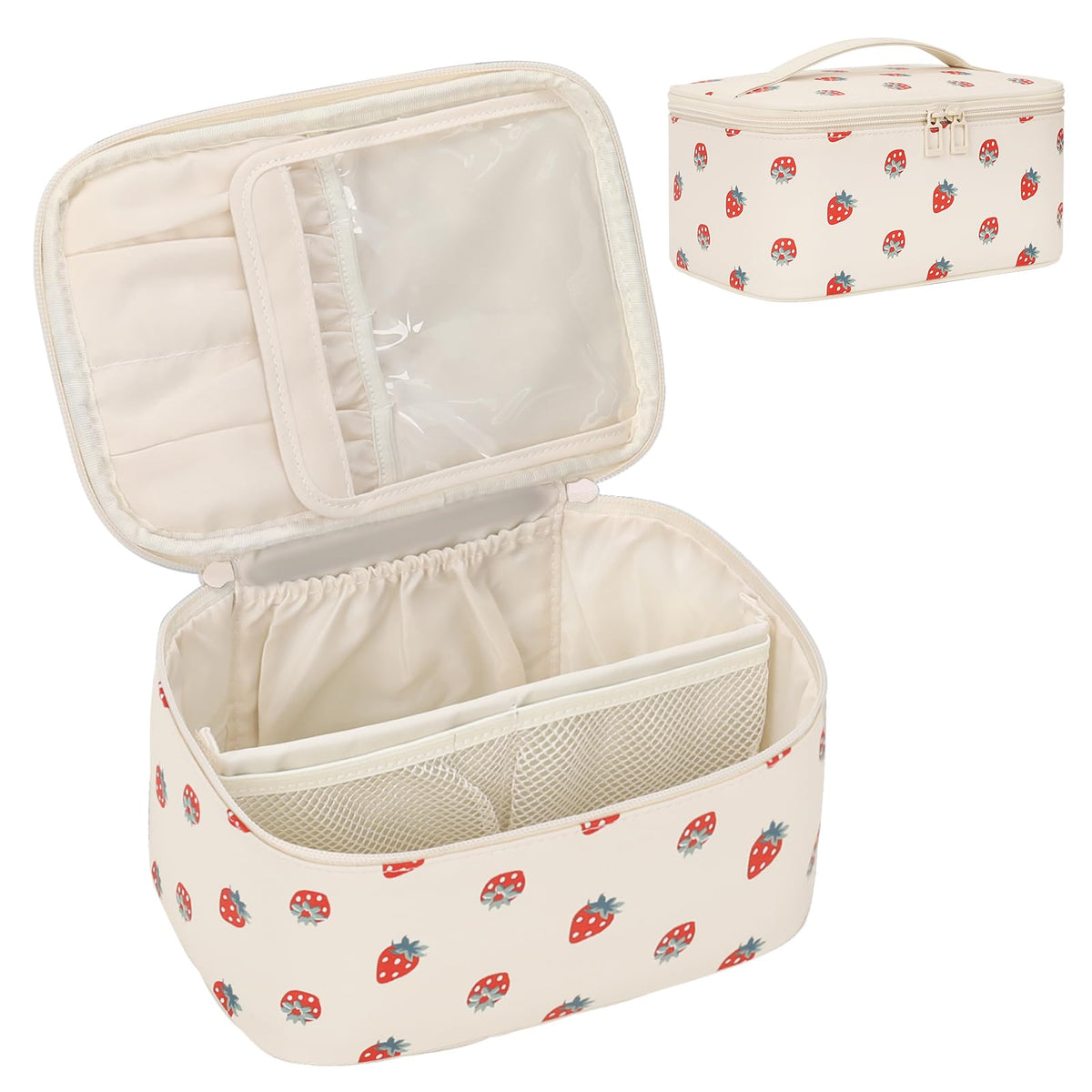 OCHEAL makeup bag back pocket stores small items separately
