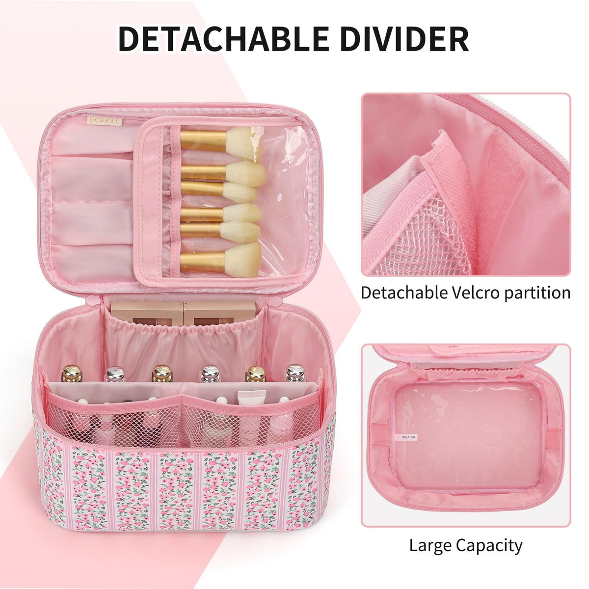 OCHEAL compact makeup bag fits in suitcases for easy carry