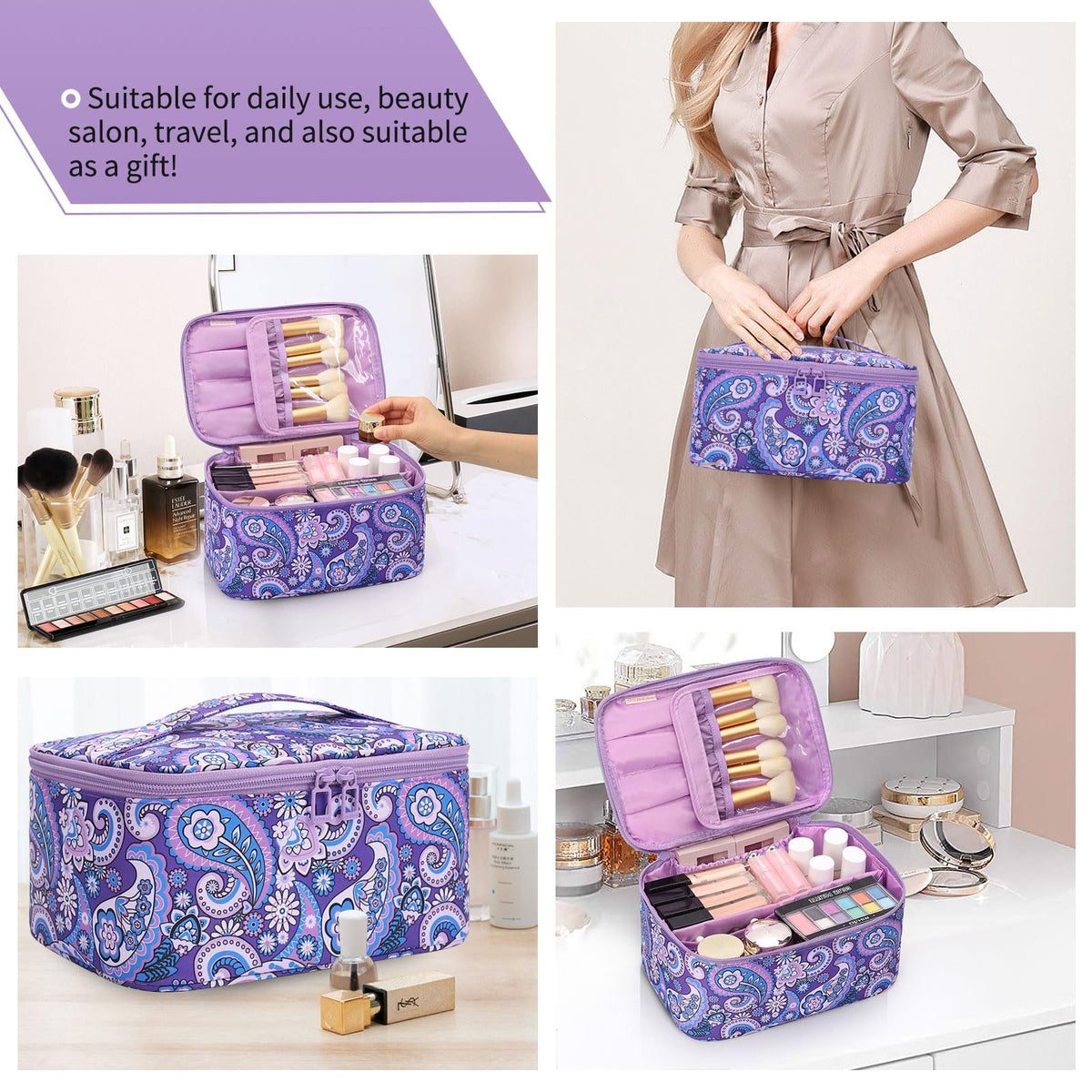 OCHEAL makeup bag on the go in suitcase or tote