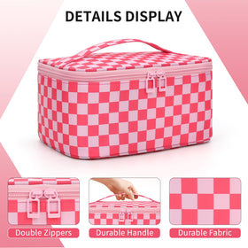 OCHEAL pink design makeup bag offers a stylish travel companion