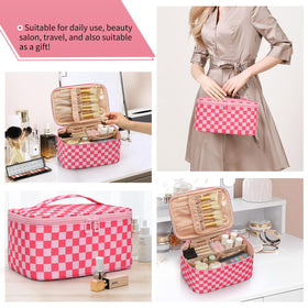 OCHEAL two-way zipper makeup bag for quick access on the move