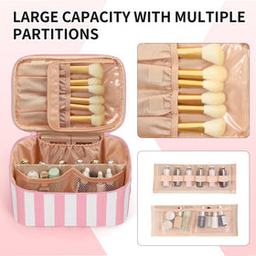 OCHEAL makeup bag two-way-zipper design for quick access