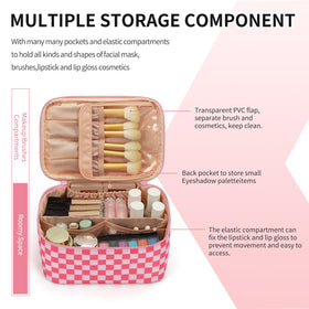 OCHEAL makeup bag with velcro dividers for organized cosmetics on the go