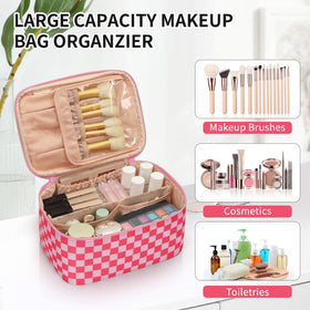 OCHEAL waterproof vegan leather makeup bag protects contents in all conditions