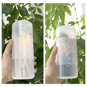 OCHEAL transparent makeup brush holder showing extended height capability.