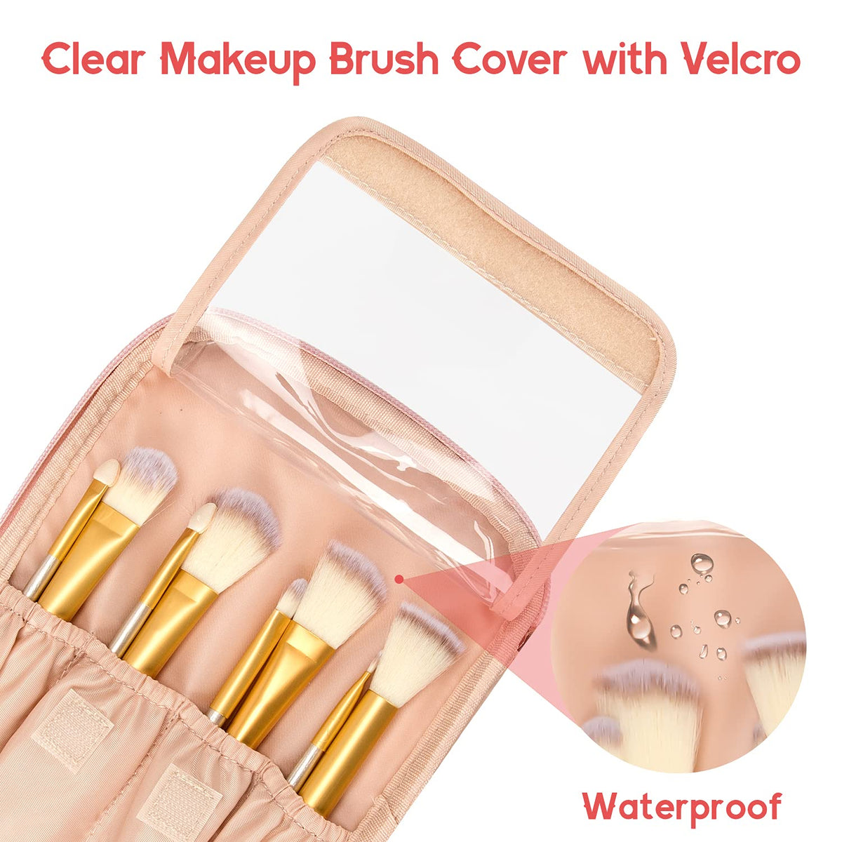 OCHEAL pink makeup bag interior organized for quick packing.