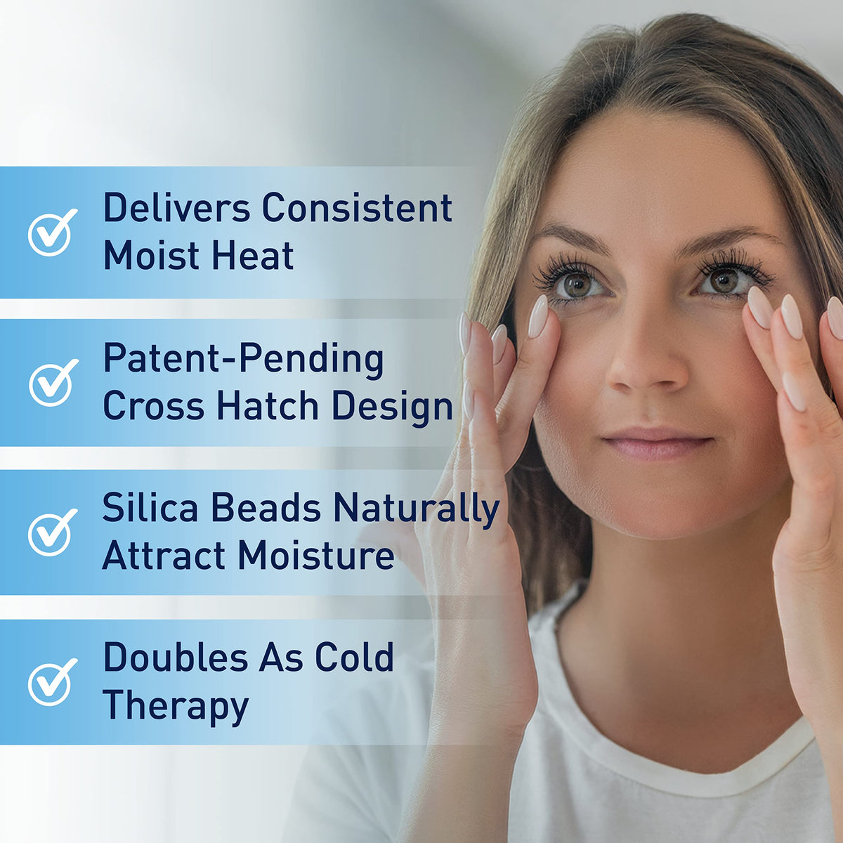 OCuSOFT Dry Eye Mask Basic heats up in about 20 seconds for convenience.
