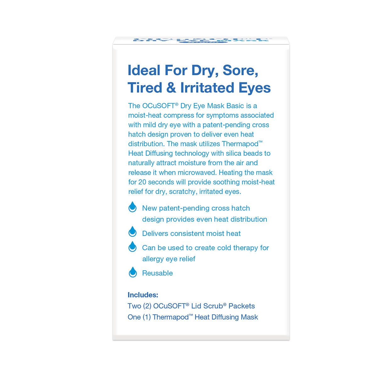 OCuSOFT Ocusoft Dry Eye Mask Basic demonstrates even warmth across the eye area.