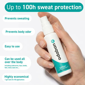Odaban spray nozzle close-up for quick, comfortable underarm coverage.