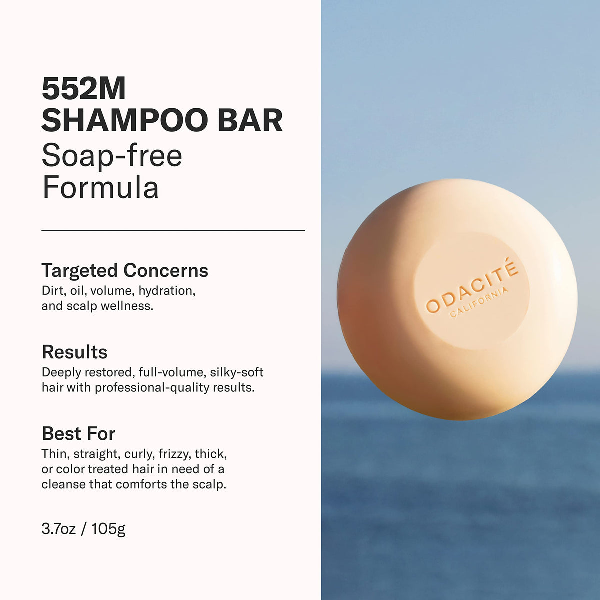 ODACITE Shampoobar argan coconut on wet hair for gentle cleansing.