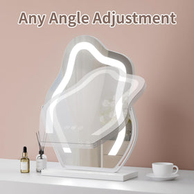 Odernmirror cloud-shape mirror with dimmable brightness for day or night routines.