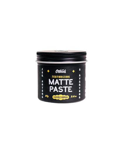 O'Douds Matte Paste bottle close-up showing strong hold and matte finish.