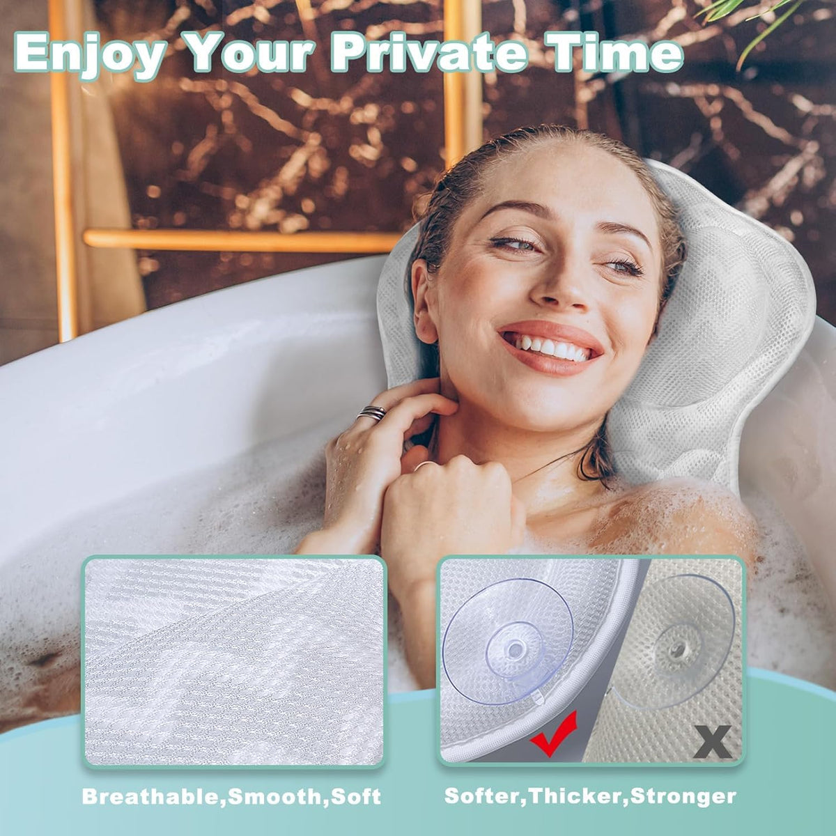 ODOX.MS bath pillow head-rest cradling head for relaxed immersion