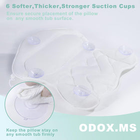 ODOX.MS bath pillow strong-suction-cups keeping it in place on tub walls