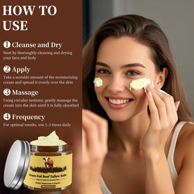 Oebitor Whipped Tallow Texture demonstrates light, fast-absorbing cream