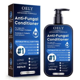 Oely deep moisturizing conditioner bottle front delivers deep hydration for dry hair.