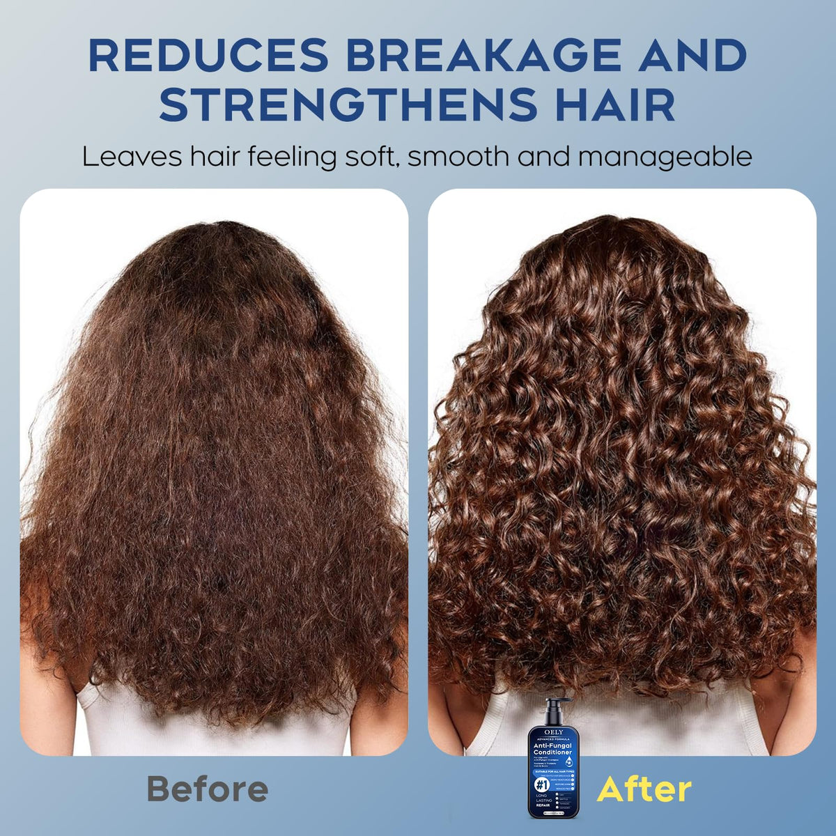 Oely ingredients include shea butter and jojoba oil for nourished, resilient strands.