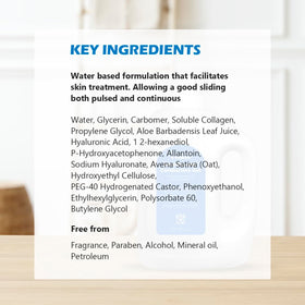 Oeneis aloe vera soothing gel calms skin during treatments.