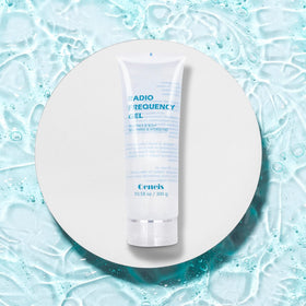 Oeneis conductive gel applied to the face for smooth device contact.