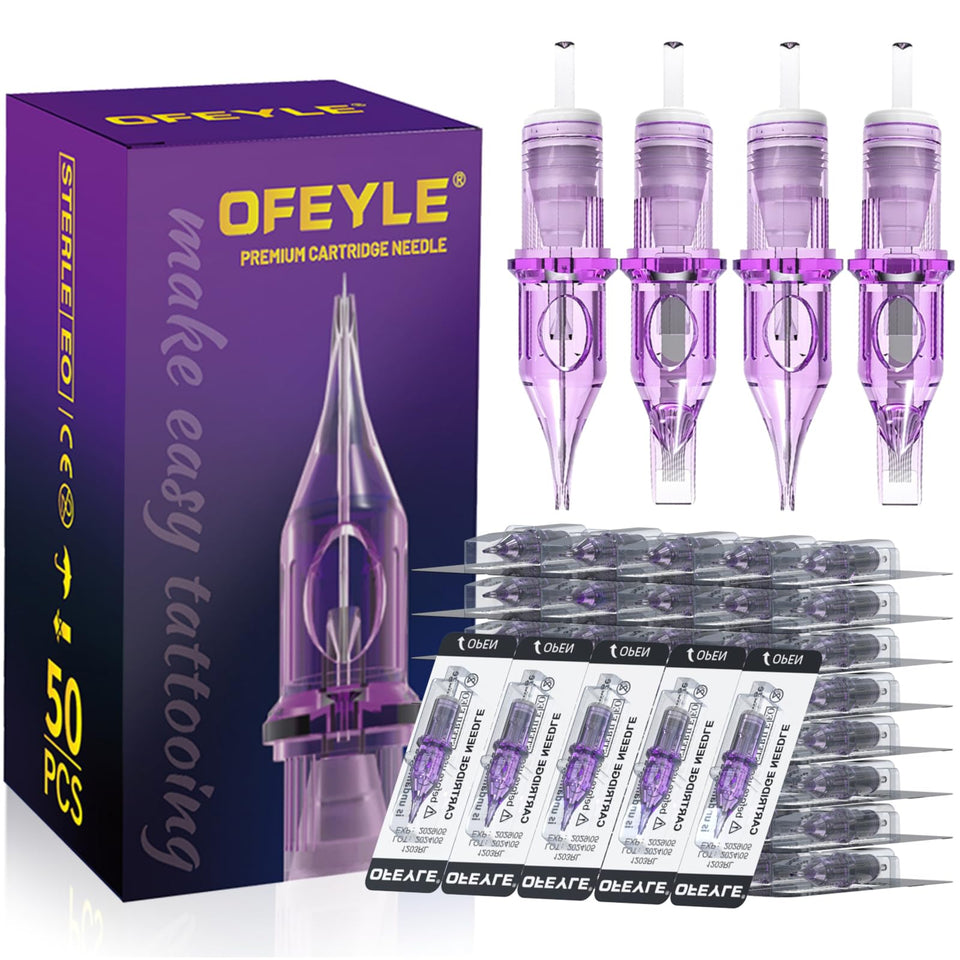 OFEYLE tattoo cartridge 50-piece pack, ready for safe sessions