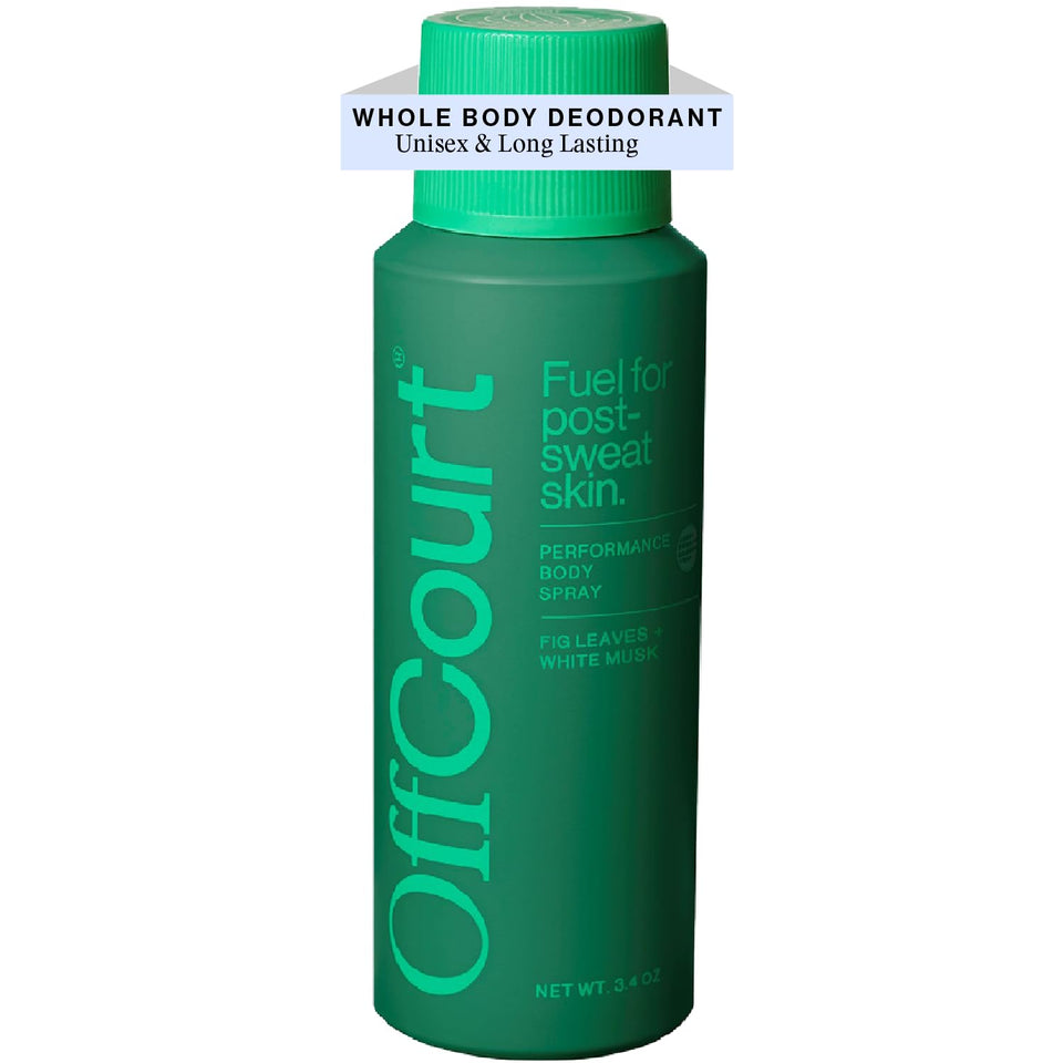 OffCourt bottle front view shows aluminum-free freshness for all-day confidence.