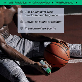 OffCourt prebiotic odor balance ingredients displayed on pack helping long-lasting odor control.