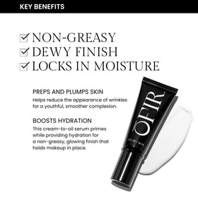 Close-up shows cream-to-oil texture of OFIR primer.